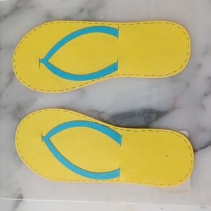 Flip flops paper dicut Yellow and Blue summer time beach stickers new with tags